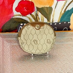 Dior Brown and Tan Coin Pouch